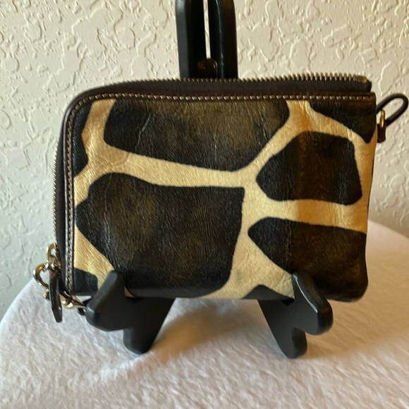Dooney & Bourke: Vintage Animal Print Leather Wristlet- Gold Tone- flaws - Picture 7 of 15